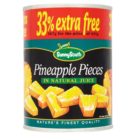 Sunny South Pineapple Pieces In Juice 567G Tesco Groceries
