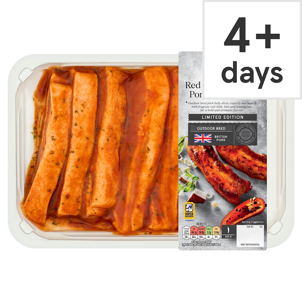 Tesco Finest Red Thai Style Pork Belly Slices 500g