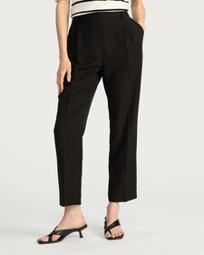 F&F Double Pleat Tapered Trousers in Black