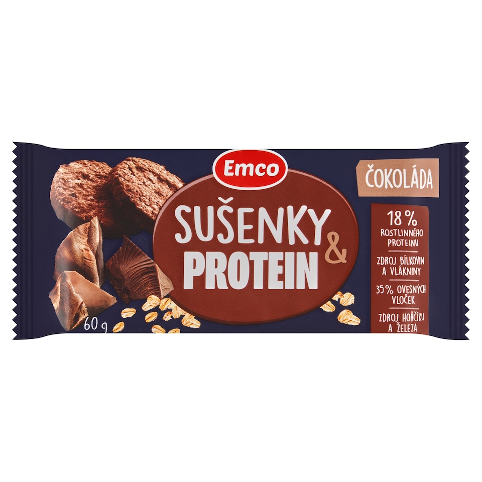 Emco Oat Biscuits with Chocolate and Protein 60 g