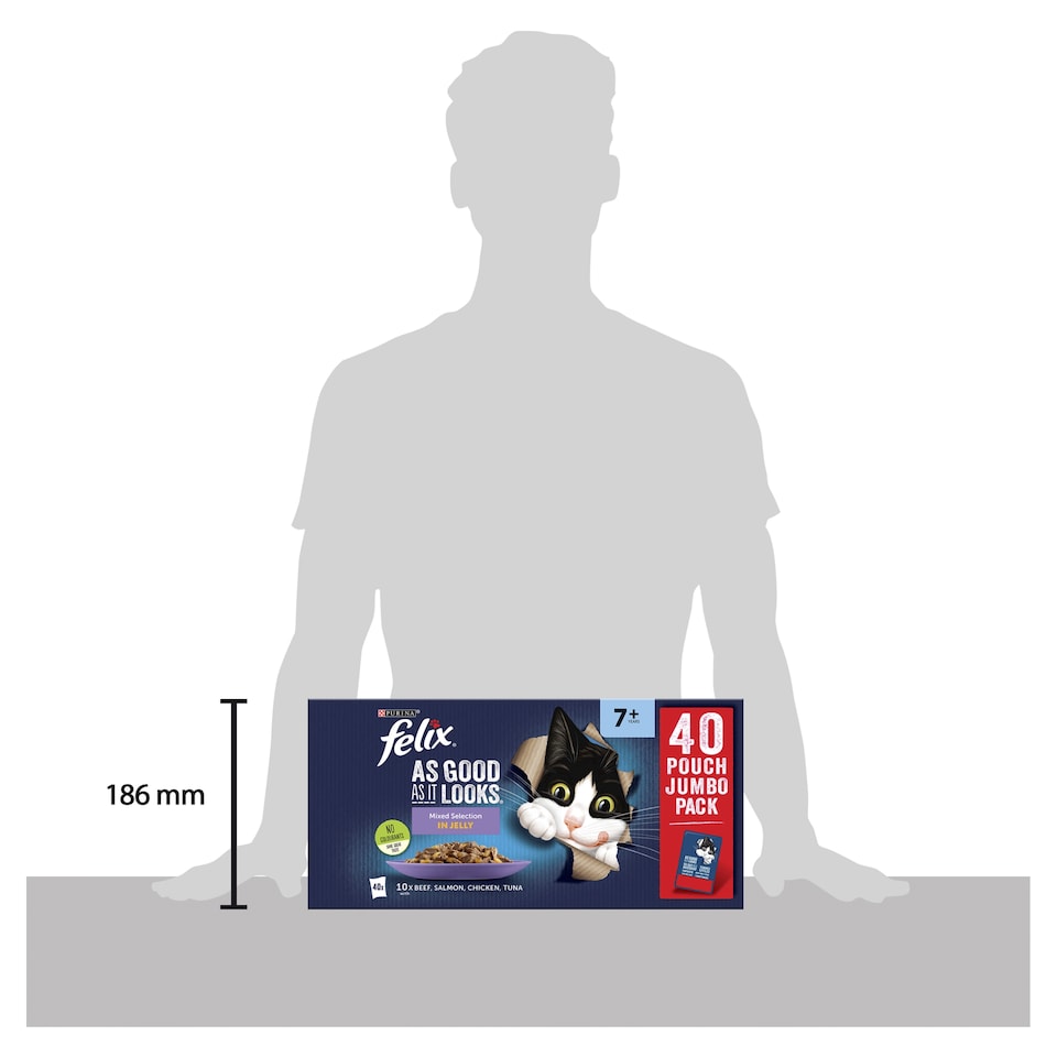 image 1 of Felix As Good As It Looks Senior 7+ Mixed in Jelly Wet Cat Food 40x85g 