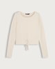 image 4 of F&F Active Modal Rich Long Sleeved Drawstring Top in Cream