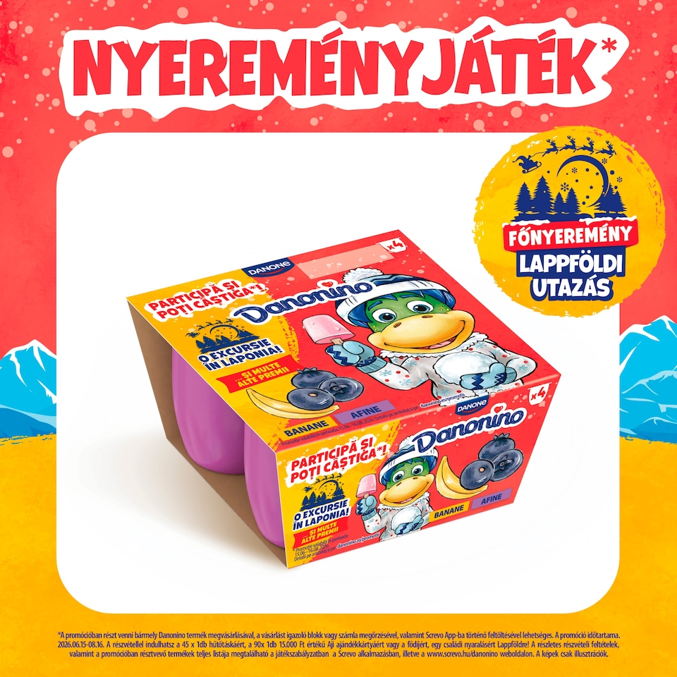 Danone Danonino banános-áfonyás tejkészítmény hozzáadott kalciummal és D-vitaminnal 4 x 50 g (200 g)