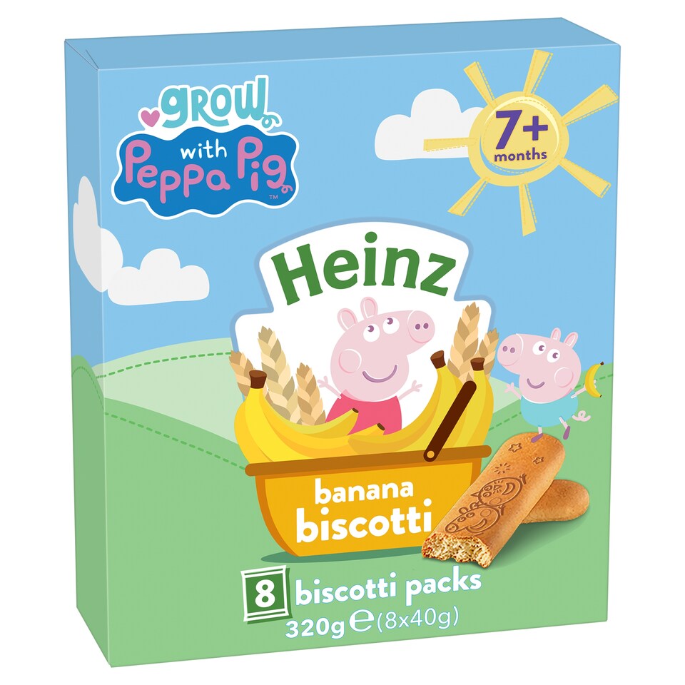 image 1 of Heinz Peppa Pig Banana Biscotti 7m+ 8 x 40g