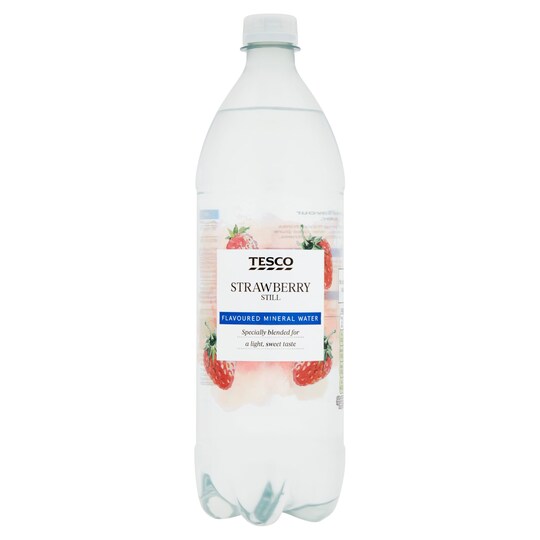 Tesco Strawberry Still Flavoured Water 1Ltr Tesco Groceries