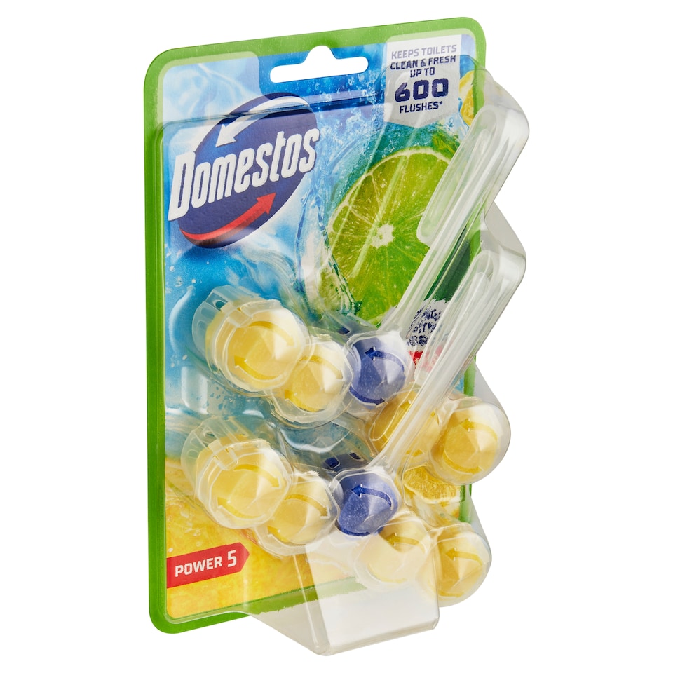 image 1 of Domestos Power 5 Lime Solid Toilet Block 2 x 50g