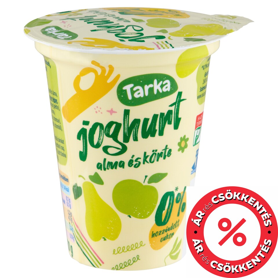 Tarka alma és körte élőflórás sovány joghurt édesítőszerekkel 150 g