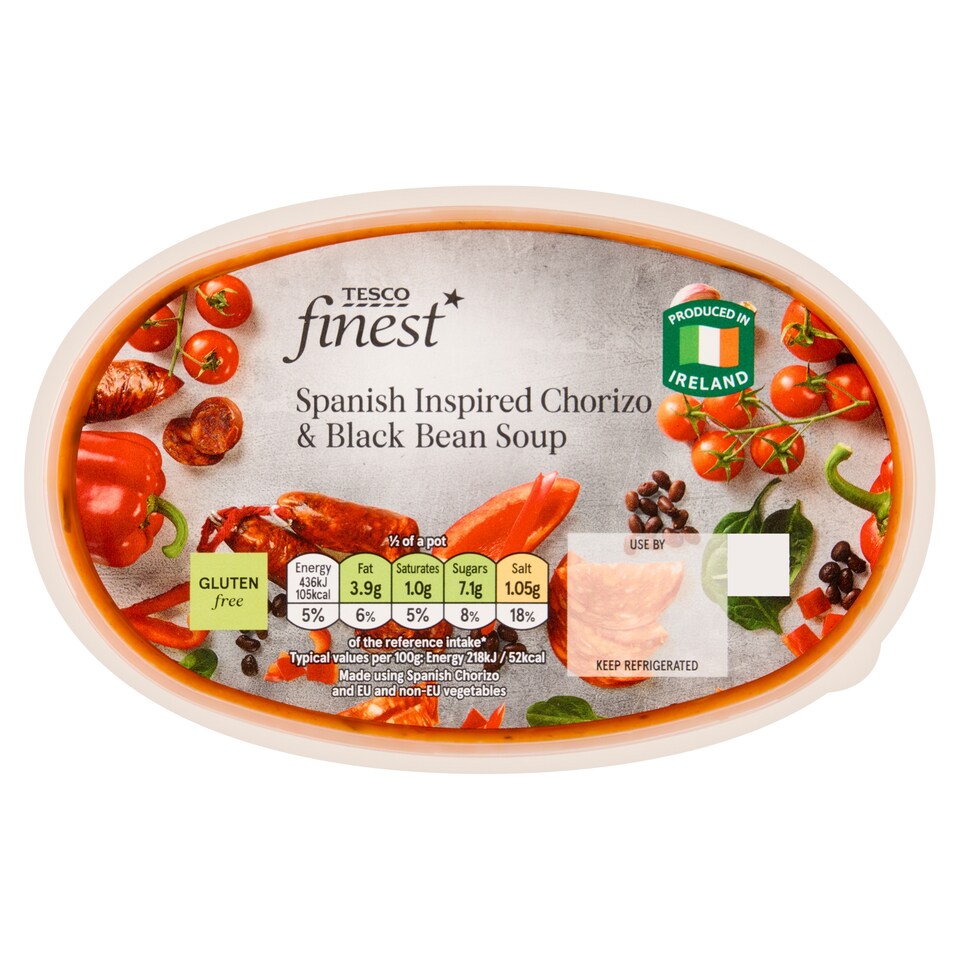 Tesco Finest Spanish Inspired Chorizo & Black Bean Soup 400g