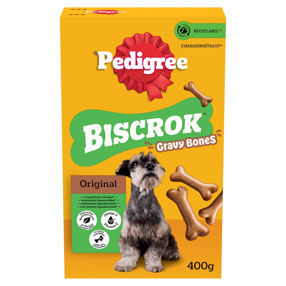Pedigree Biscrok Gravy Bones Original Complementary Pet Food for Adult Dogs 400 g
