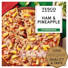 Tesco Stonebaked Ham & Pineapple Pizza 322G