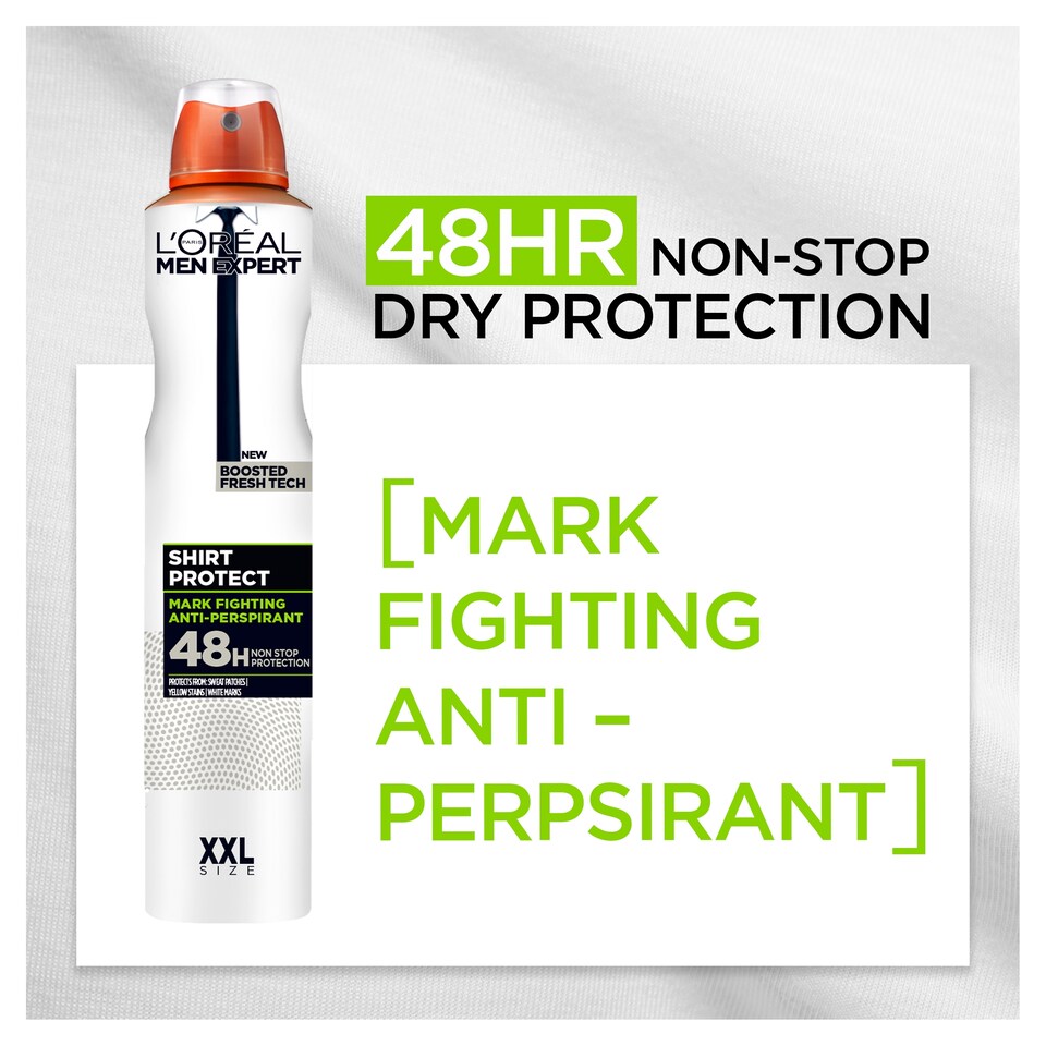image 1 of L’Oreal Men Expert Shirt Protect 48 Hour Antiperspirant Deodorant 300Ml