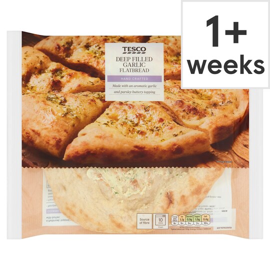 Tesco Garlic Flatbread 255G Tesco Groceries
