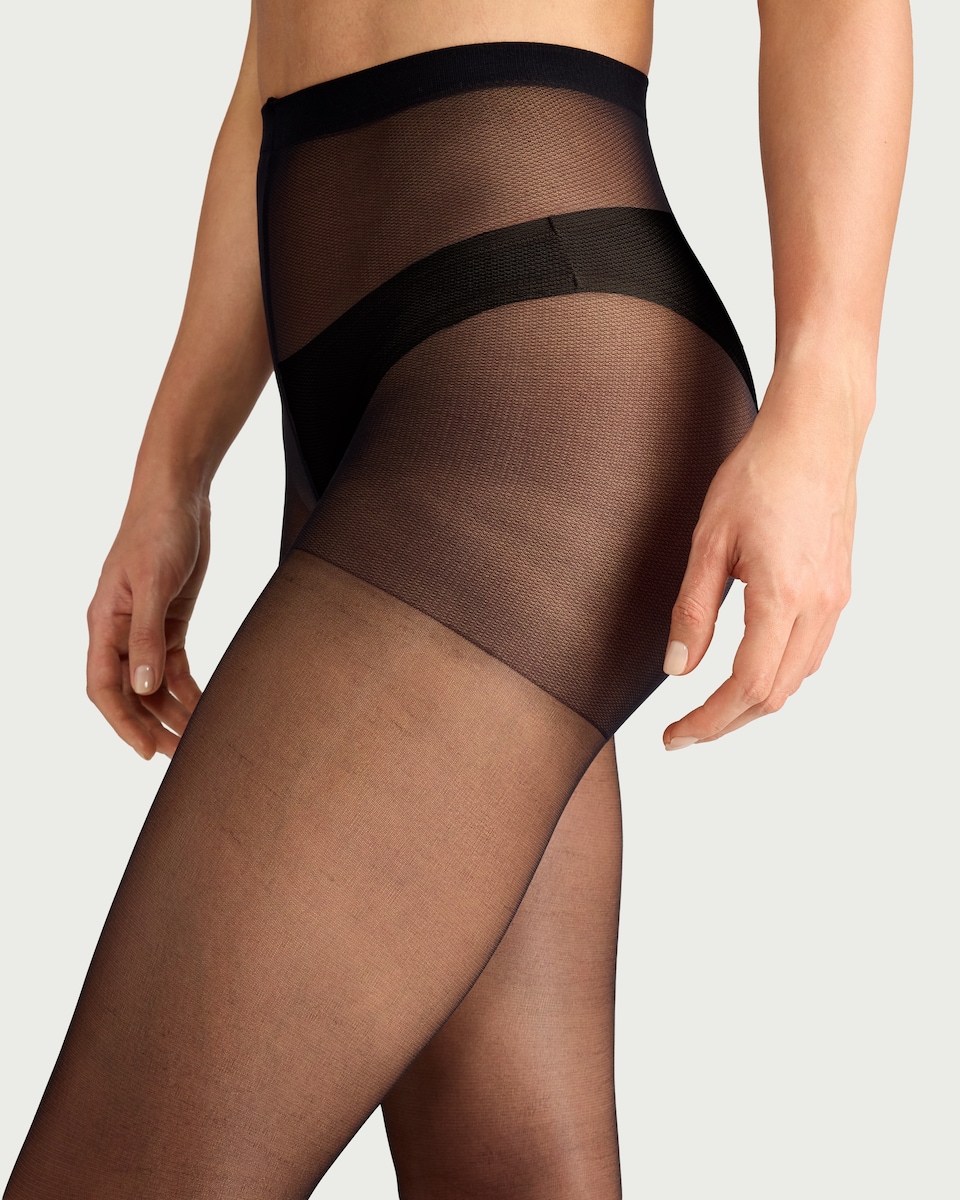 image 1 of F&F 2-Pack 15 Denier Gloss Tights in Black