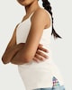 image 2 of F&F Girls Cotton Rich Ribbed Bead Vest in White
