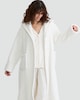 image 1 of F&F Fleece Hooded Dressing Gown in Cream