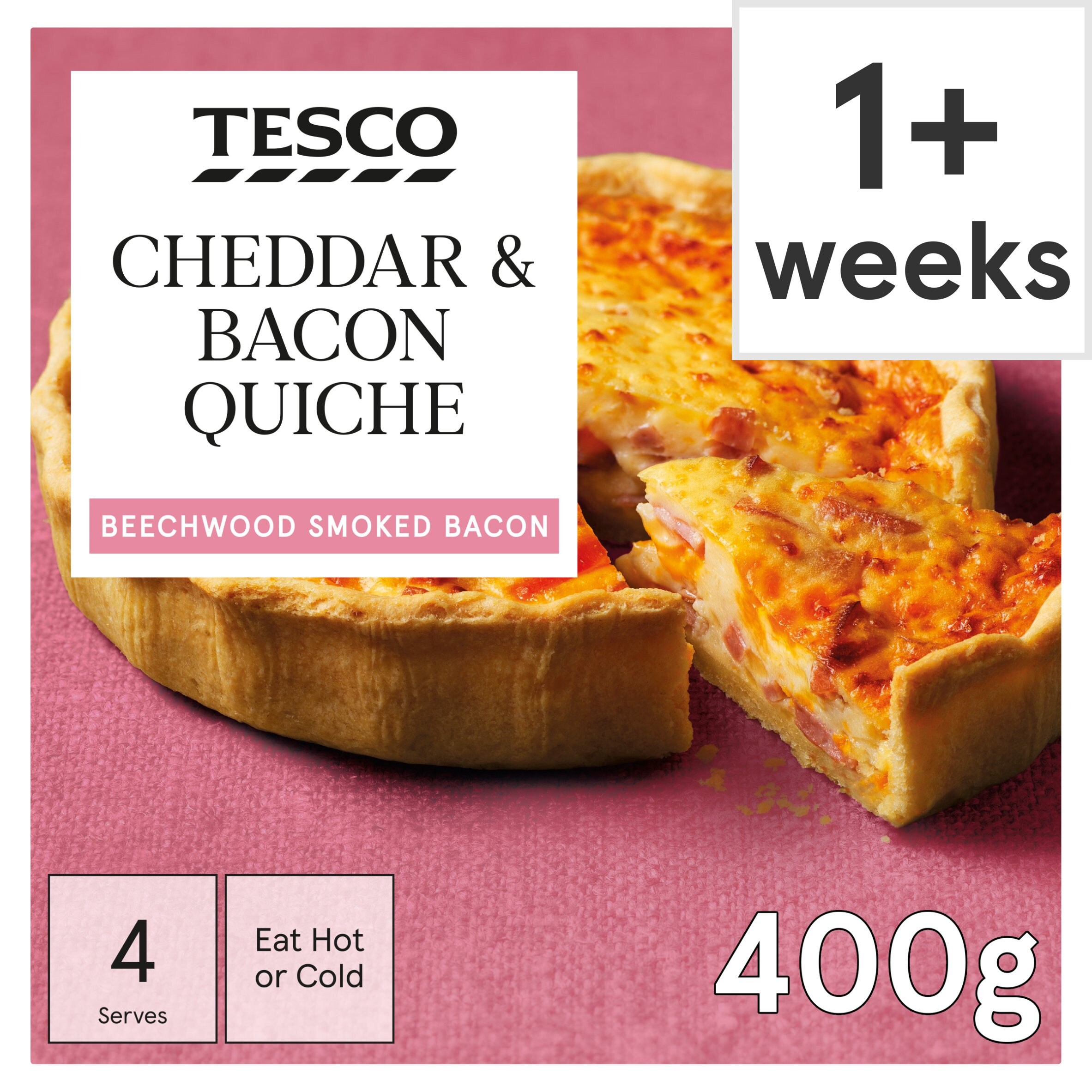 Calories in Tesco Cheddar & Onion Quiche Chumster