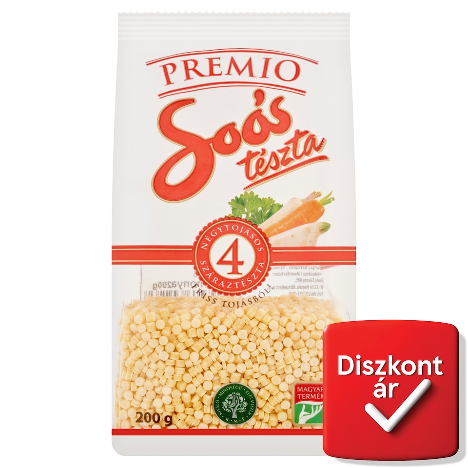 Soós Premio gépi tarhonya négytojásos száraztészta 200 g