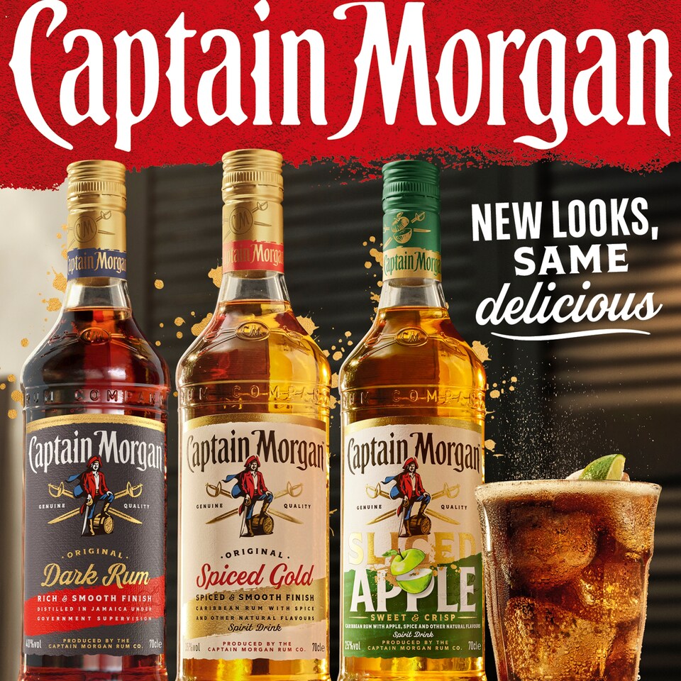 image 1 of Captain Morgan Sliced Apple Spiced Rum Based Spirit Bottle 25% 70Cl