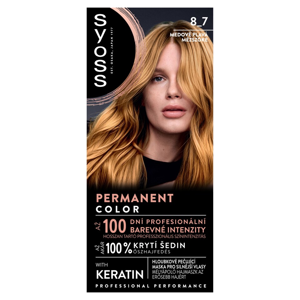 Syoss Color permanentní barva na vlasy 8-7 Medově plavá 50ml