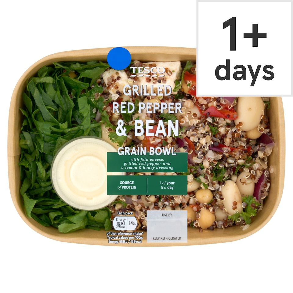 Tesco Grilled Red Pepper & Bean Grain Bowl 200g
