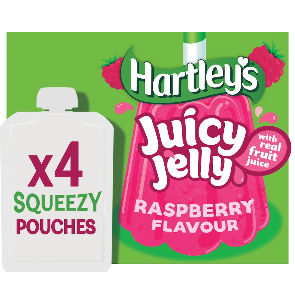 image 1 of Hartley's Raspberry Jelly Pouch Multipack 4x90g