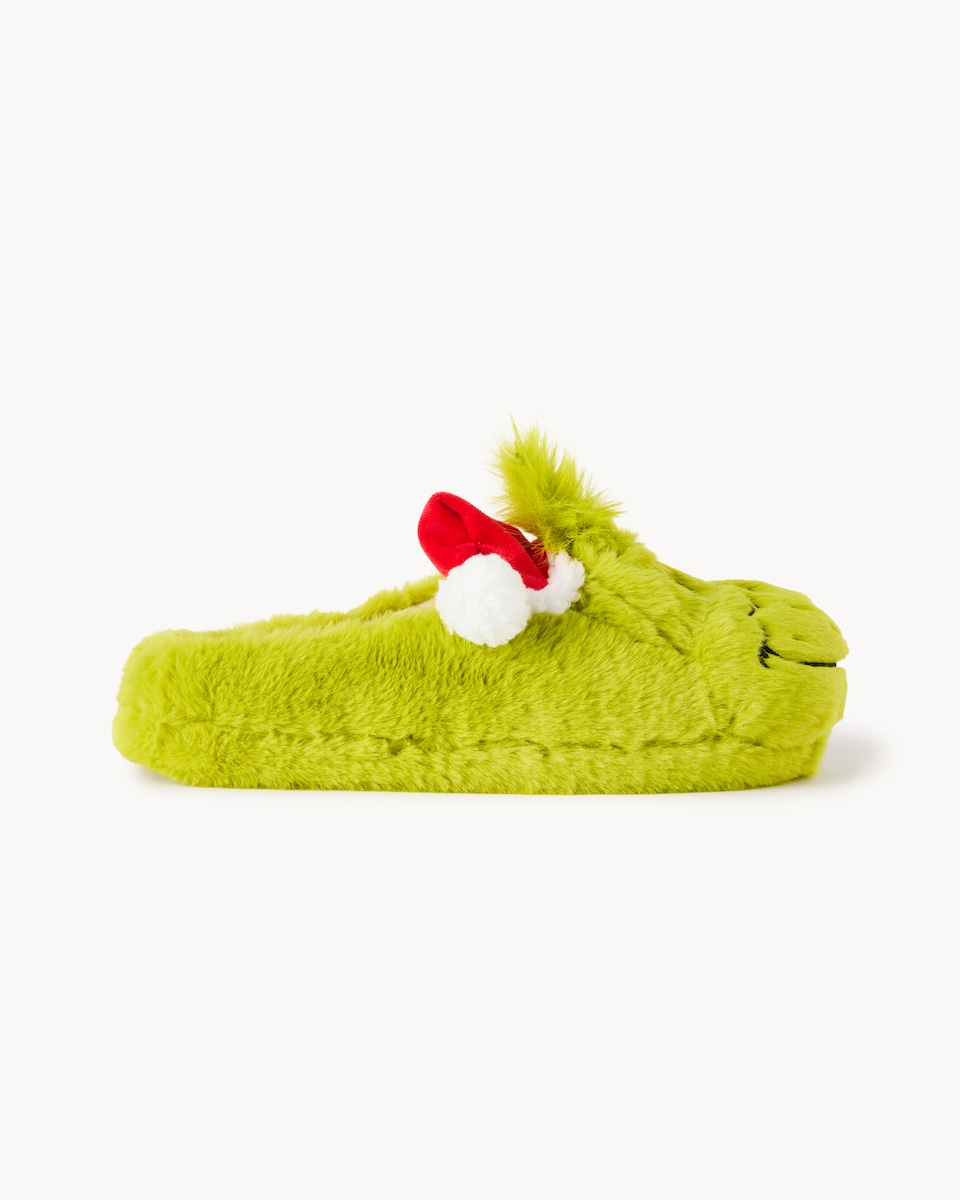 image 1 of The Grinch Novelty Mule Slippers in Green