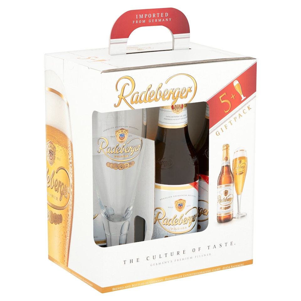 Radeberger Pilsner német világos sör 4,8% 5 x 0,33 l + pohár  1. kép