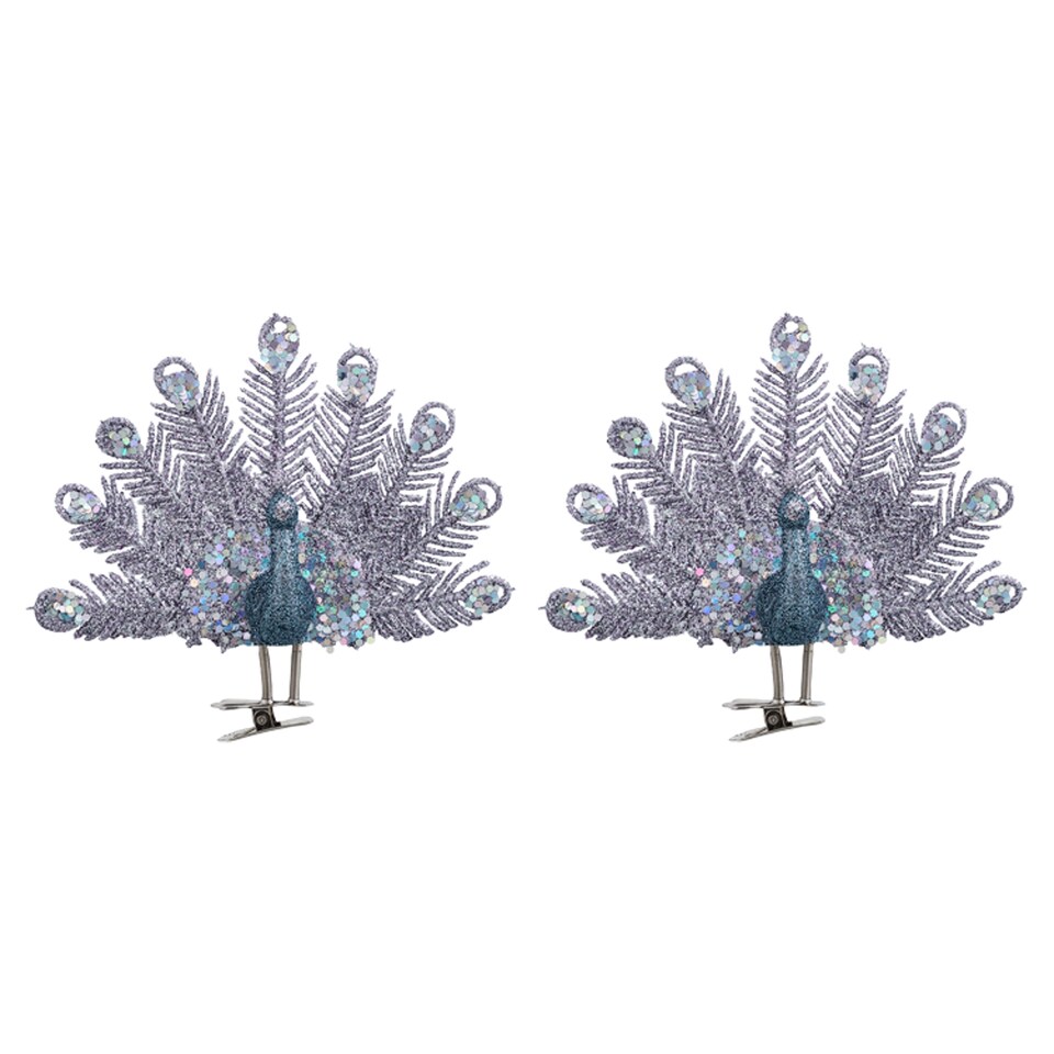 Tesco 2 Pack Peacock Decorations