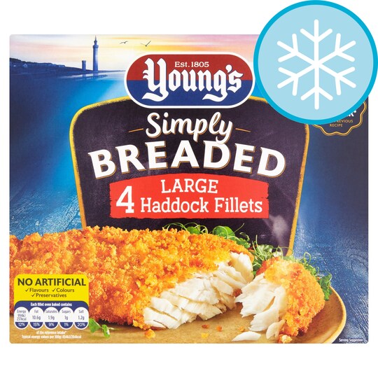 Youngs 4 Breaded Haddock Fillets Tesco Groceries
