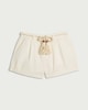image 4 of F&F Pure Cotton Rope Belt Shorts in Cream