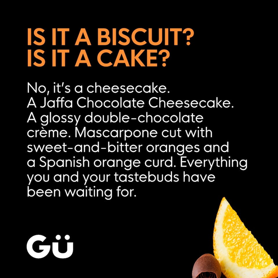 image 1 of Gu Jaffa & Chocolate Cheesecake Dessert (2x86g)
