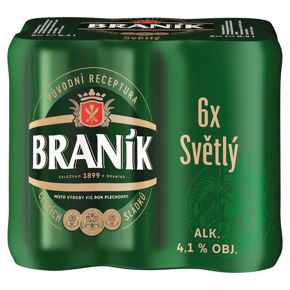 Obrázek 1 pro produkt Braník Pivo výčepní světlé 6 x 0,5l