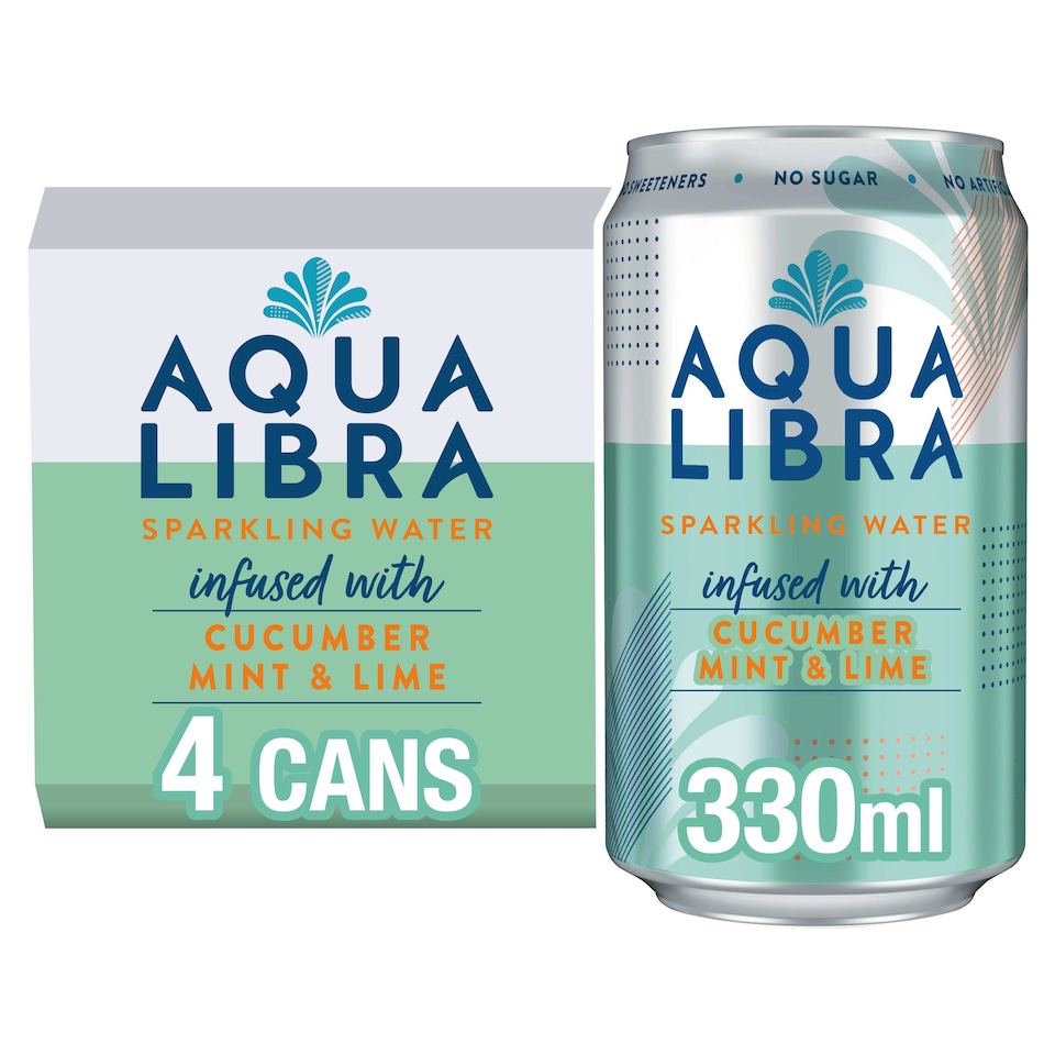 image 1 of Aqua Libra Sparkling Water Cucumber, Mint & Lime 4x330ml