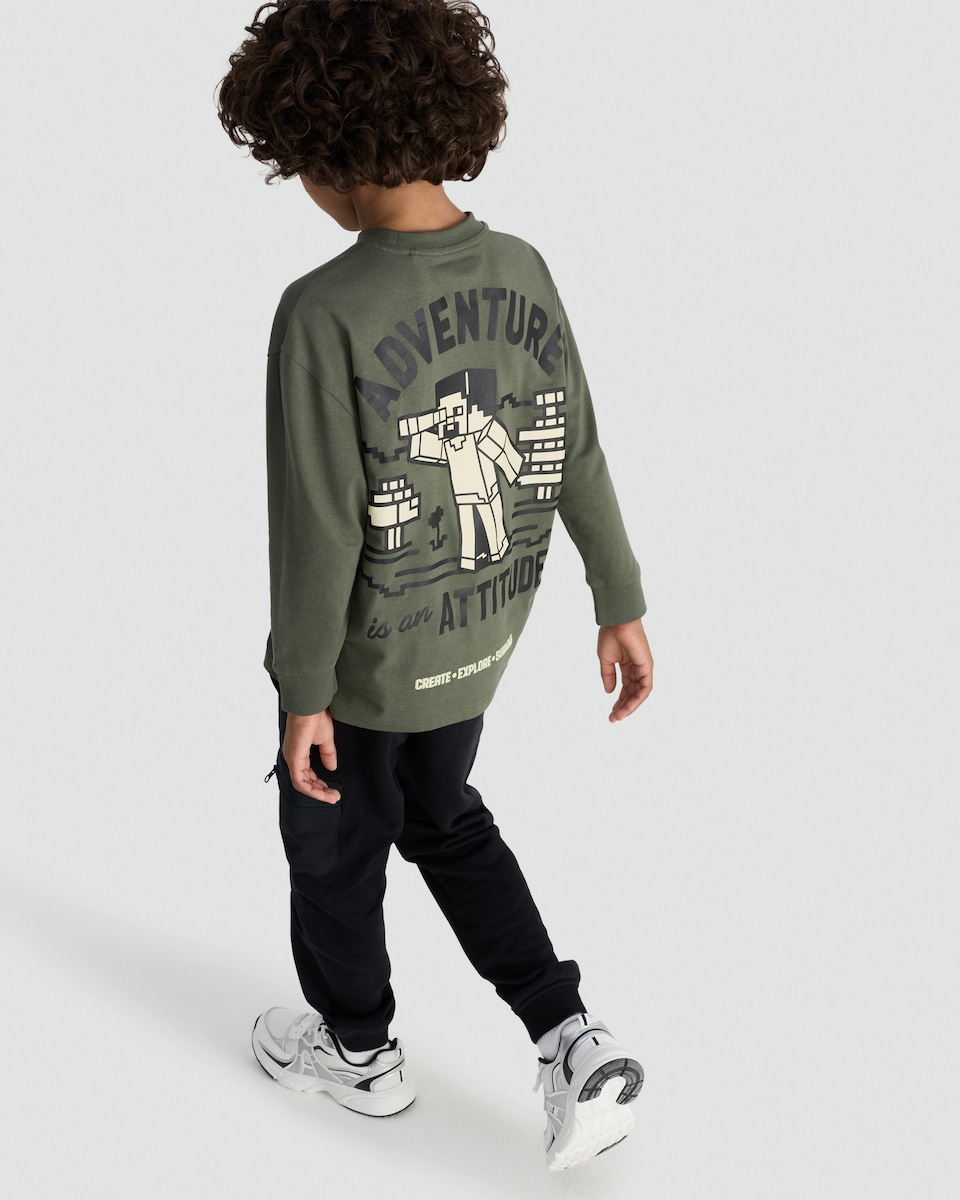 image 1 of Minecraft Pure Cotton Adventure Club T-Shirt in Green