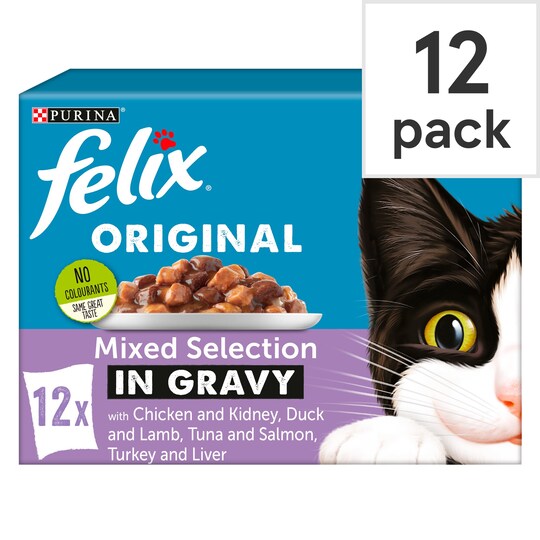 Felix Cat Food Mixed Selection In Gravy 12X100g Tesco Groceries