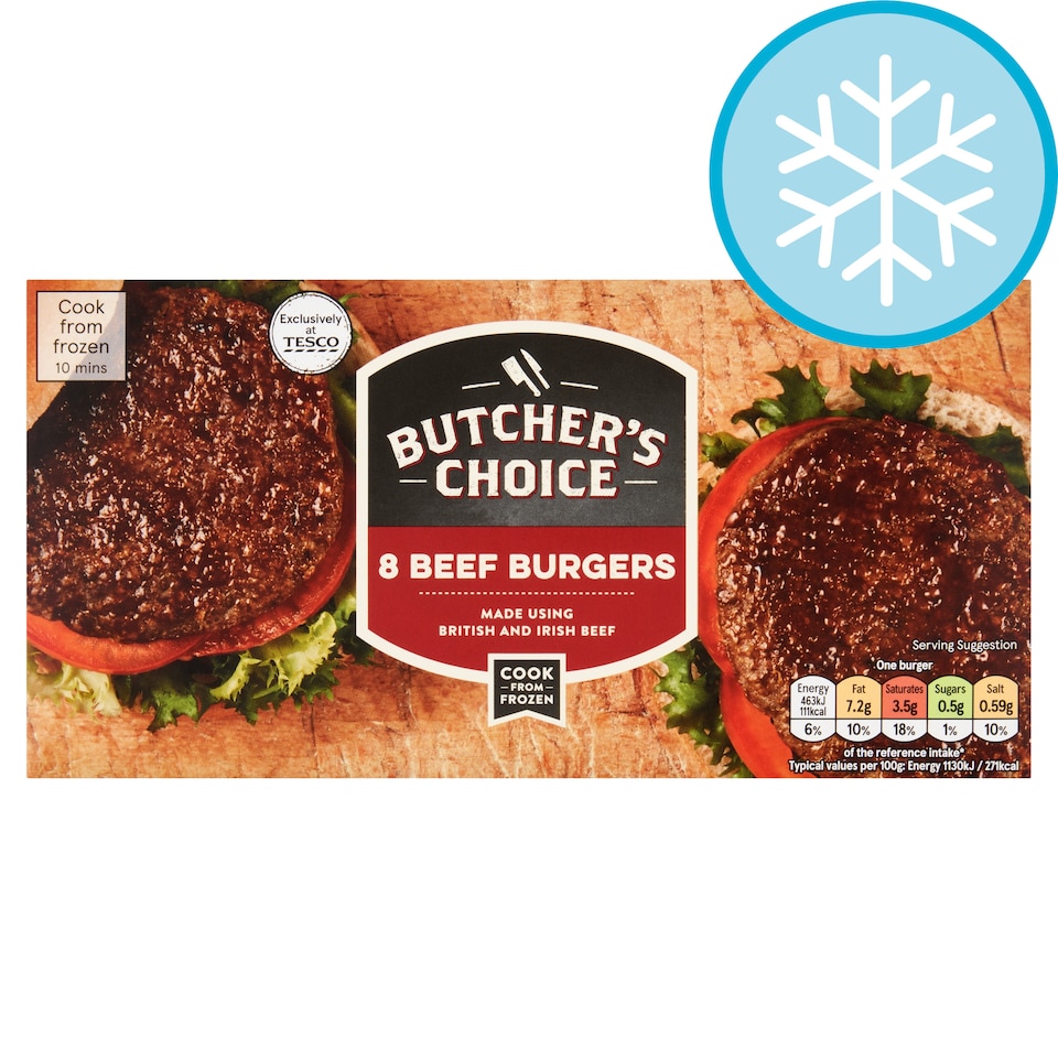Butchers Choice 8 Burgers 397G