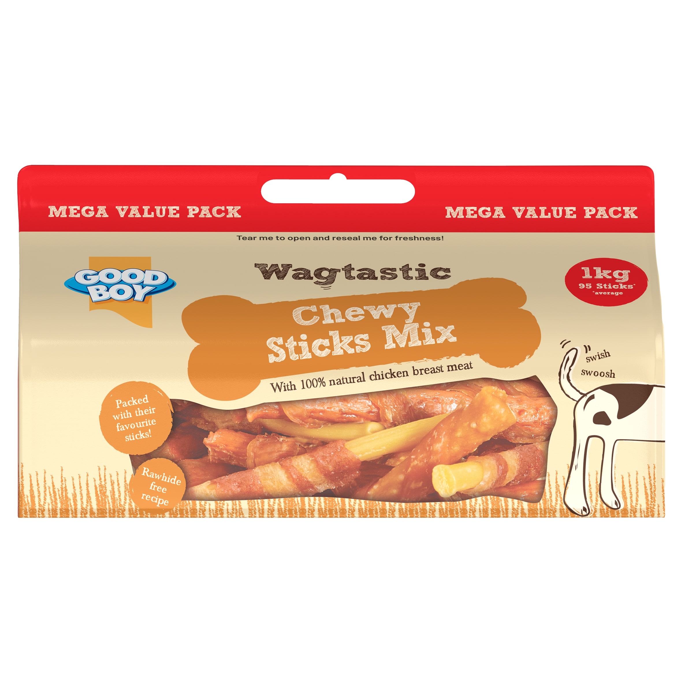Good Boy Wagtastic Chewy Sticks Mix Dog Treats 1kg