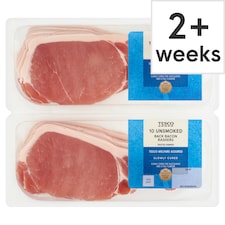 Tesco 2 x 10 Unsmoked Back Bacon Rashers 600g