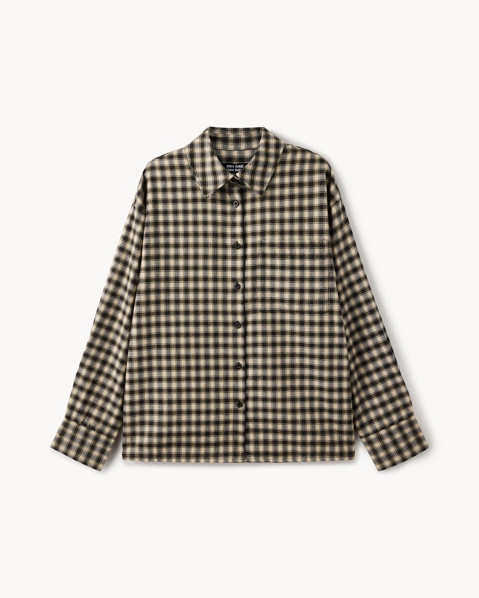 image 1 of OH ME OH MY Checked Shirt in Brown