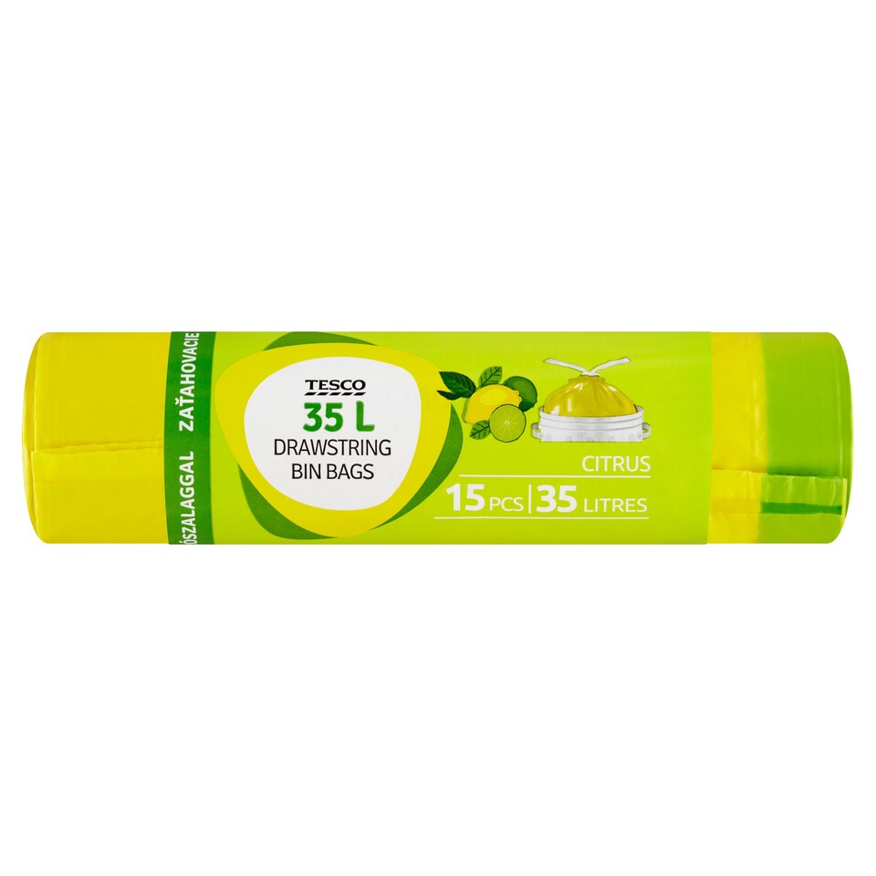 Tesco Pytle na odpad zatahovací citrus 35 l 15 ks