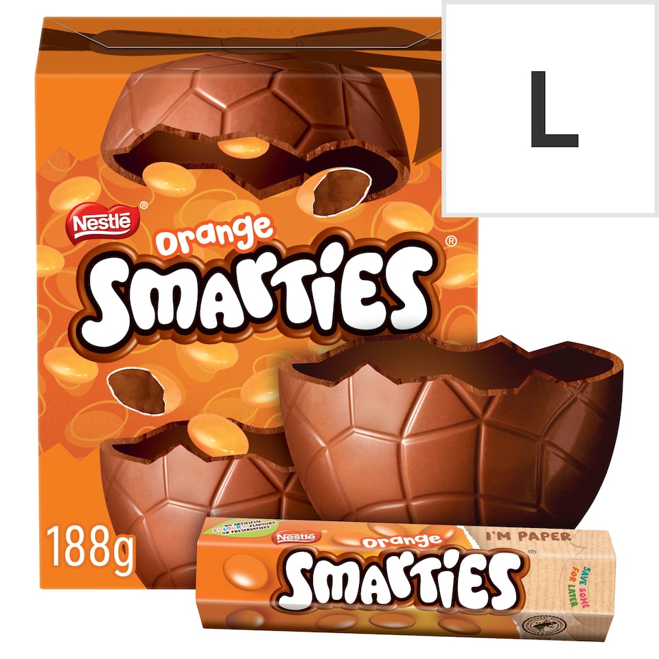image 1 of Smarties Orange Chocolate Large Easter Egg 188G
