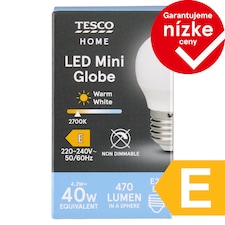 Tesco Home LED žiarovka 4,2W E27 teplé biele svetlo 1 ks