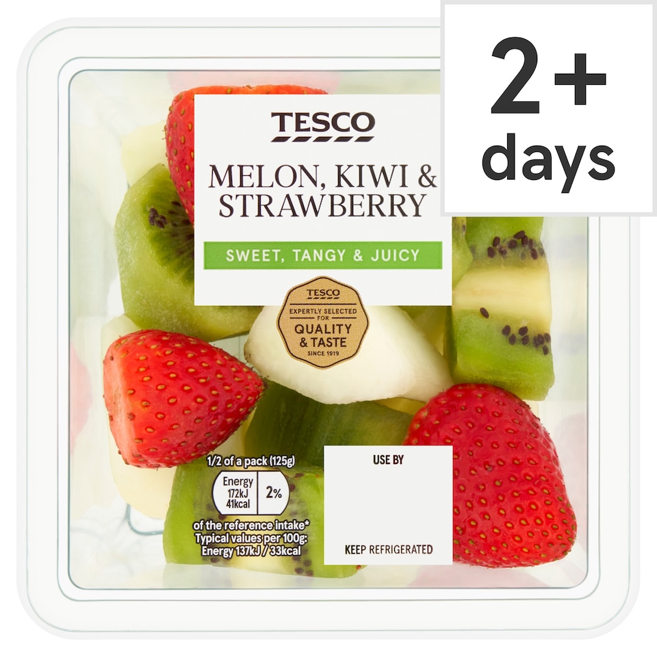 image 1 of Tesco Kiwi, Melon & Strawberries 250G