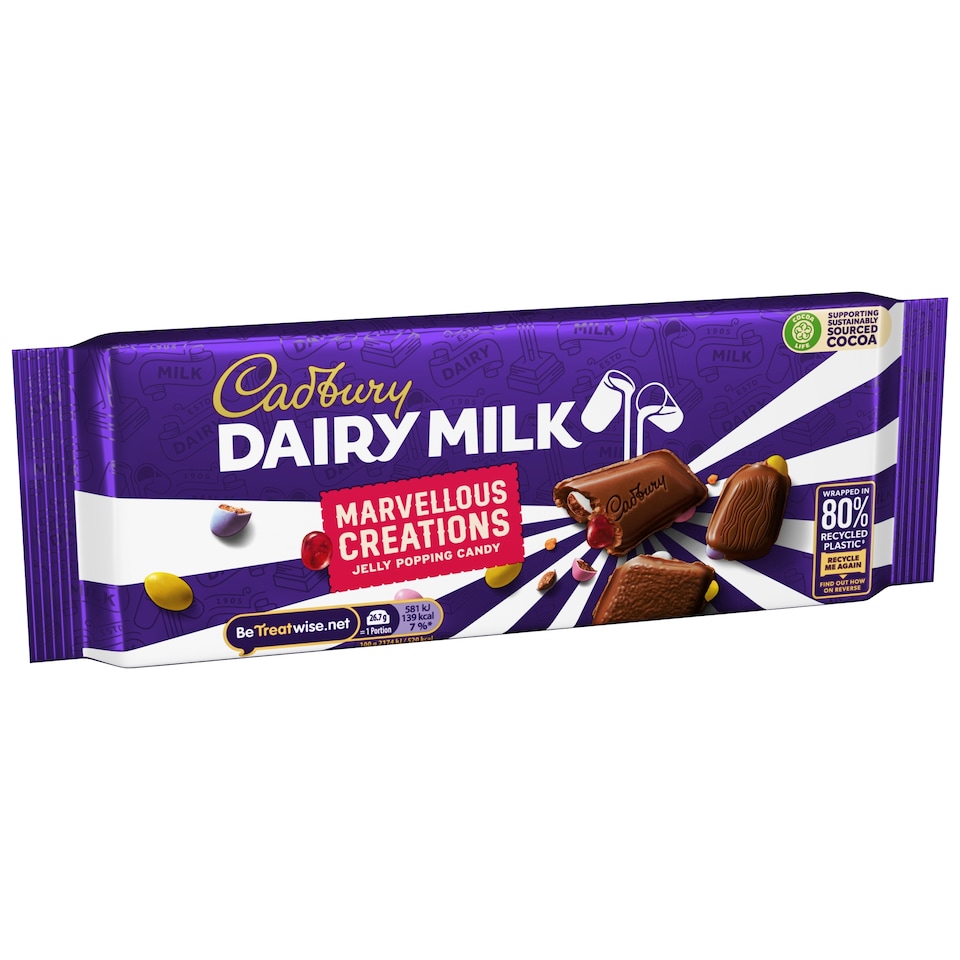 image 1 of Cadbury Marvellous Creations Jelly Pop Candy Chocolate Bar 160g