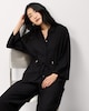 image 4 of F&F Textured Tie Waist Co-ord Blouse in Black