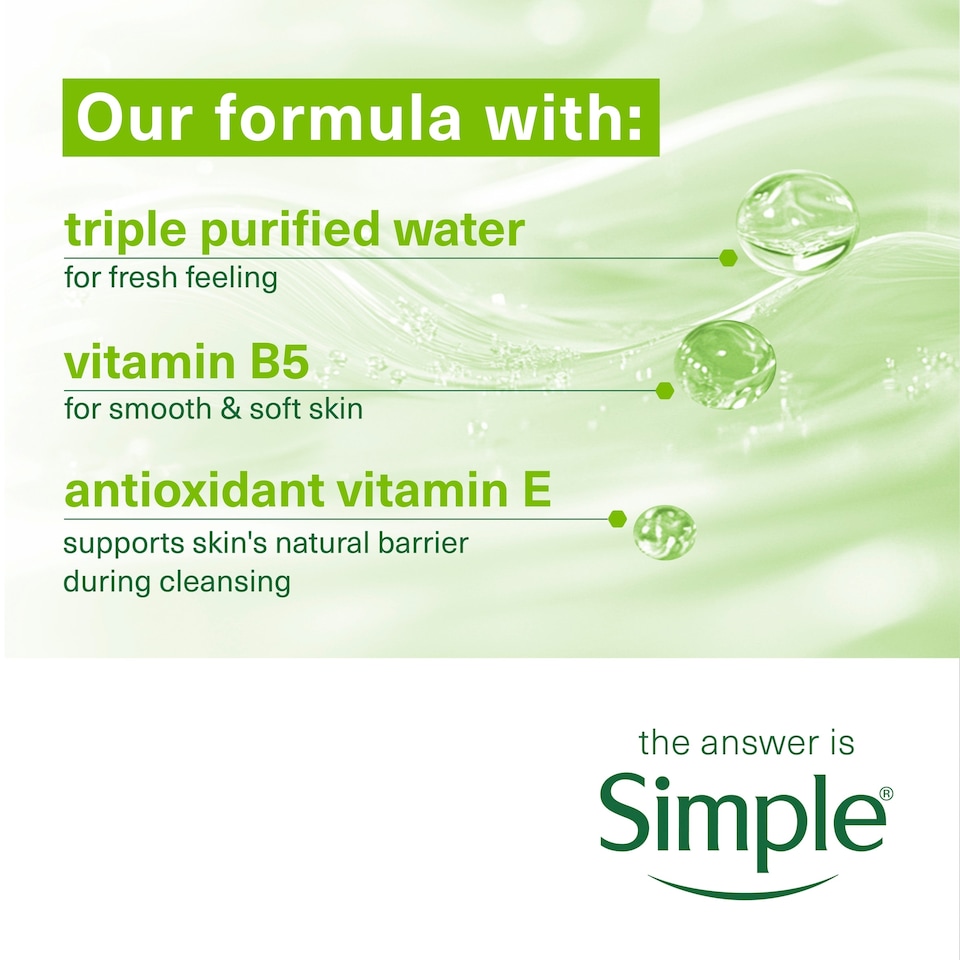 image 1 of Simple Biodegradable Cleansing Wipes 25Pack