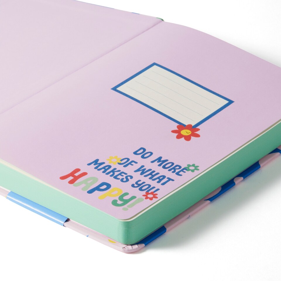 image 1 of Paperchase Retro Doodle A5 Fabric Notebook