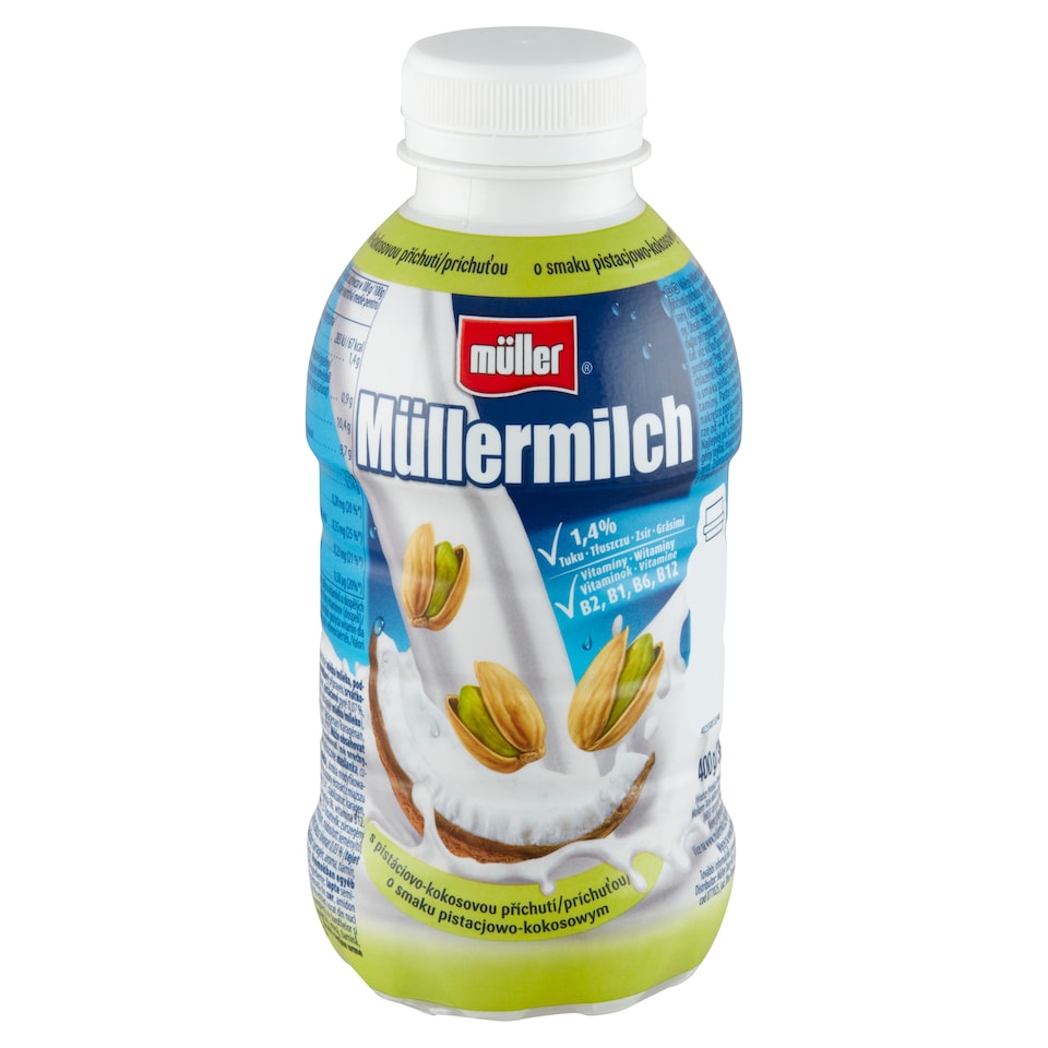 Müller Müllermilch pisztácia-kókusz ízű zsírszegény tejital 400 g  1. kép