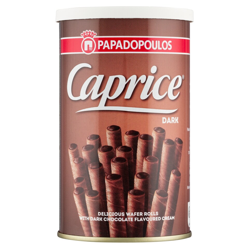 image 1 of Papadopoulos Caprice Delicious Wafer Rolls with Dark Chocolate Flavoured Cream 115 g