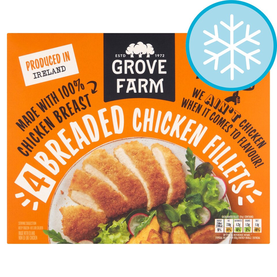 Grove Farm 4 Breaded Chicken Fillets 360G